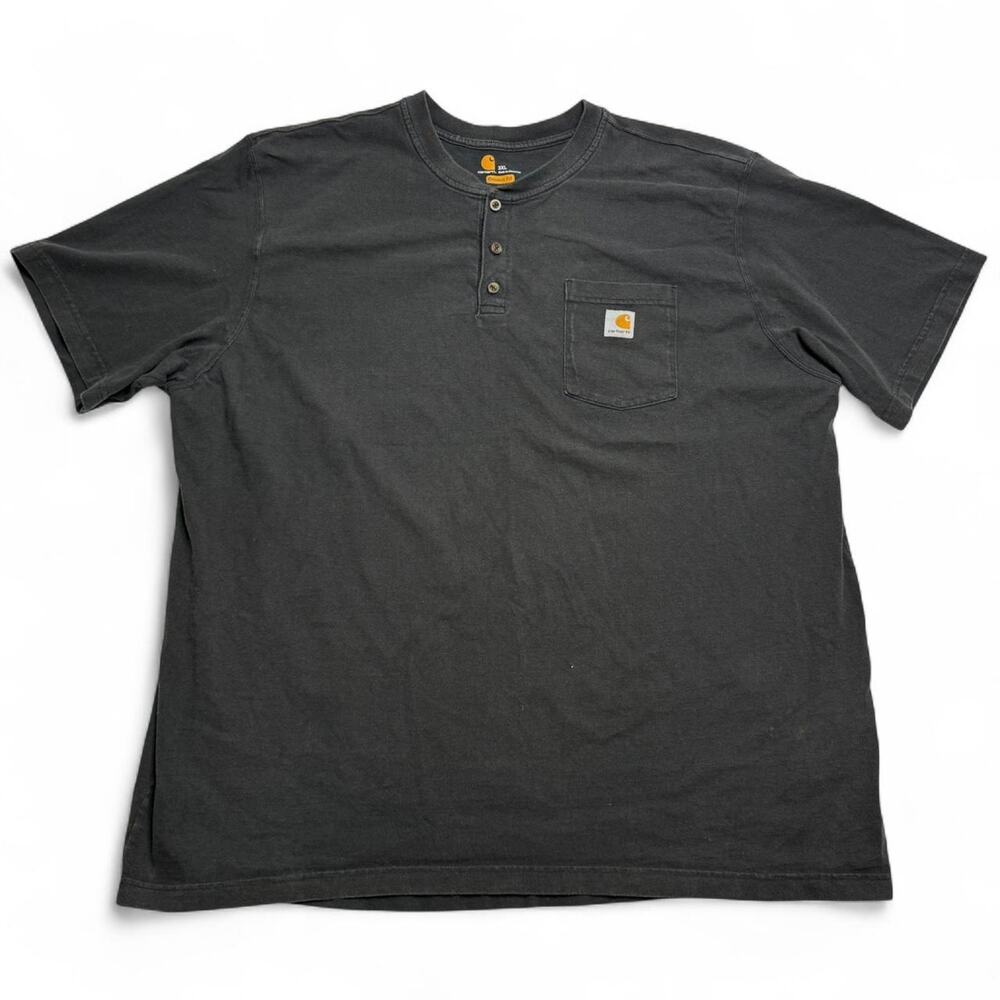 Carhartt Grey Henley Pocket T Shirt 3XL Original Fit Workwear Heavy